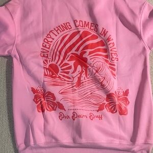 Everything Comes In Waves Pink Hoodie
